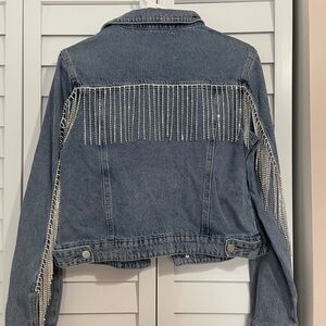 Denim Jacket with Fringe Detailing
